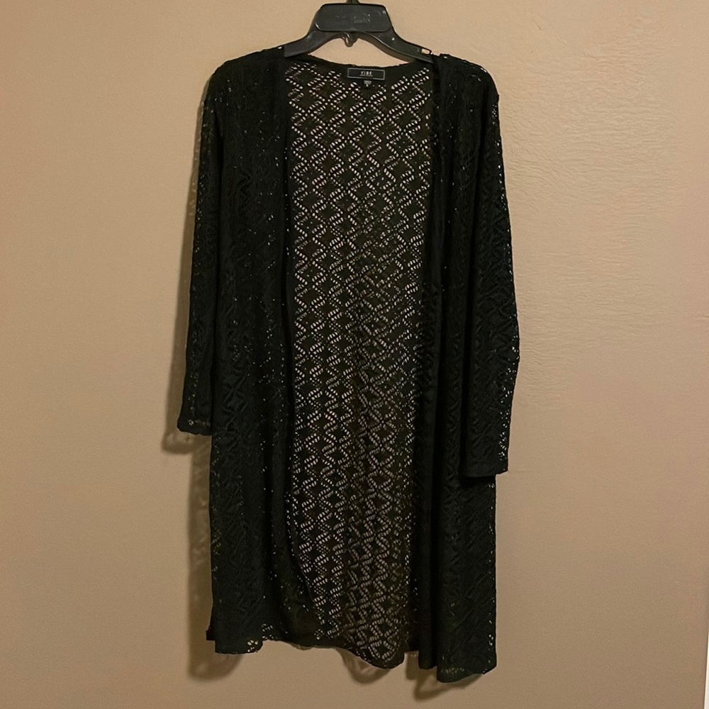 Lace long black sweater
